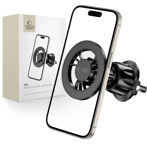 Tech-Protect N56 mágneses autós telefontartó MagSafe-pel szellőzőre - fekete - 1