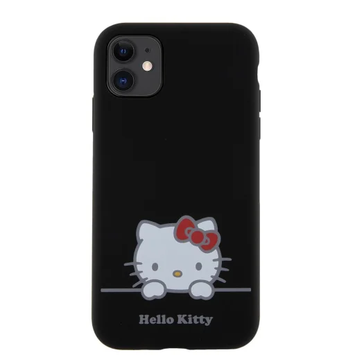 Hello Kitty Liquid Silicone Daydreaming Logo tok iPhone 11-hez Fekete - 3