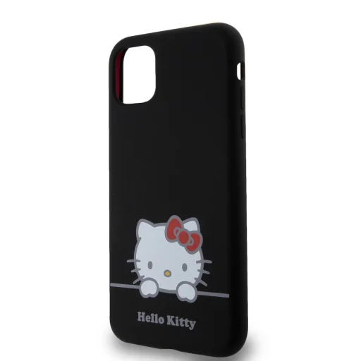 Hello Kitty Liquid Silicone Daydreaming Logo tok iPhone 11-hez Fekete - 5