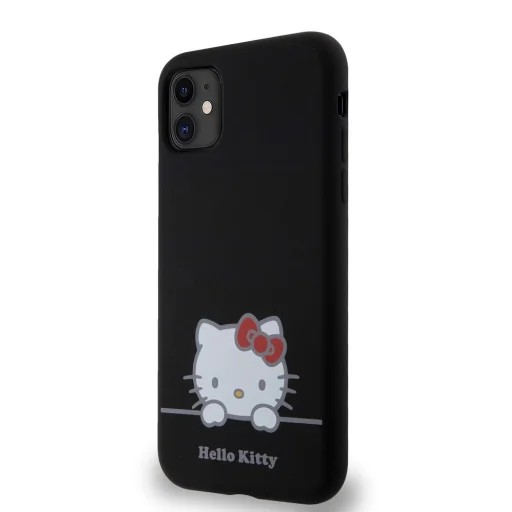Hello Kitty Liquid Silicone Daydreaming Logo tok iPhone 11-hez Fekete - 2