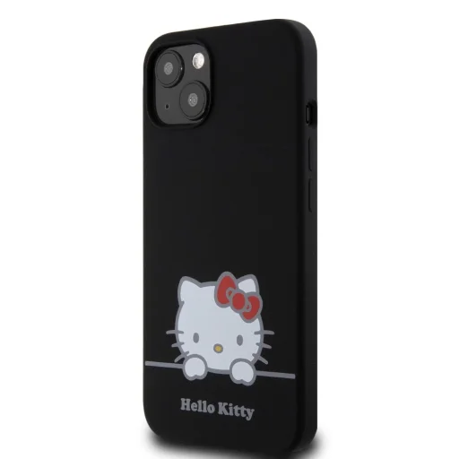 Hello Kitty Liquid Silicone Daydreaming Logo tok iPhone 13-hoz, fekete - 2