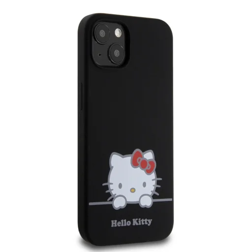Hello Kitty Liquid Silicone Daydreaming Logo tok iPhone 13-hoz, fekete - 4