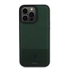 U.S. Polo PU Leather Mesh Pattern Double Horse tok iPhone 15 Pro Max - Zöld thumbnail
