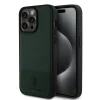 U.S. Polo PU Leather Mesh Pattern Double Horse tok iPhone 15 Pro Max - Zöld thumbnail