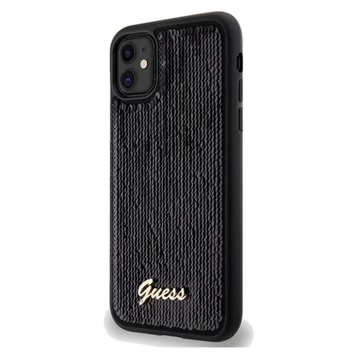 GUESS tok IPHONE 11 GUHCN61PSFDGSK (Sequin Script Metal) fekete tok - 2