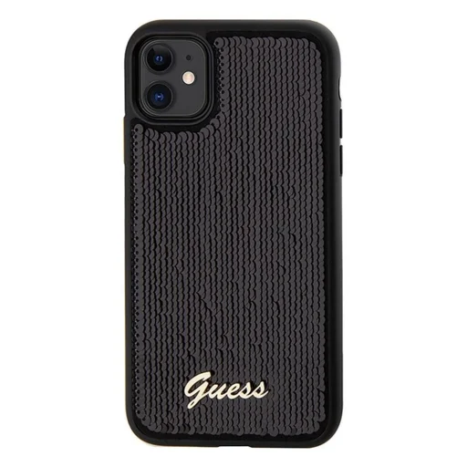 GUESS tok IPHONE 11 GUHCN61PSFDGSK (Sequin Script Metal) fekete tok - 3