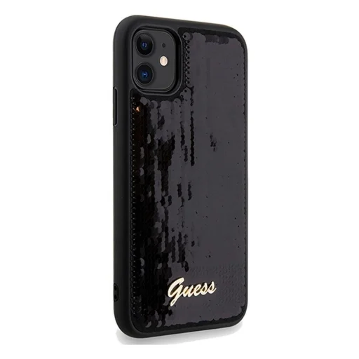 GUESS tok IPHONE 11 GUHCN61PSFDGSK (Sequin Script Metal) fekete tok - 4