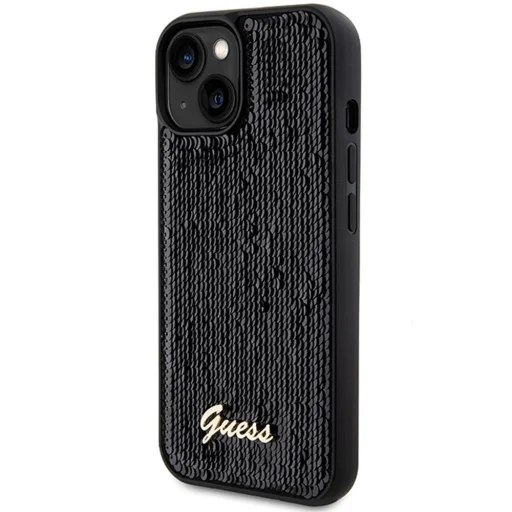 GUESS tok iPhone 14 GUHCP14SPSFDGSK (Sequin Script Metal) fekete - 2