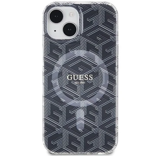 GUESS tok kompatibilis MagSafe-el iPhone 15 Plus-hoz GUHMP15MHGCUSTGK (IML GCUBE) fekete tok - 3