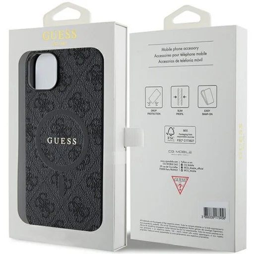 GUESS tok IPHONE 14-hez kompatibilis MagSafe GUHMP14SG4GFRK (4G Ring classic logo) fekete - 8