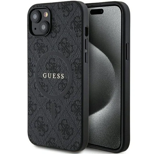 GUESS tok IPHONE 14-hez kompatibilis MagSafe GUHMP14SG4GFRK (4G Ring classic logo) fekete - 1