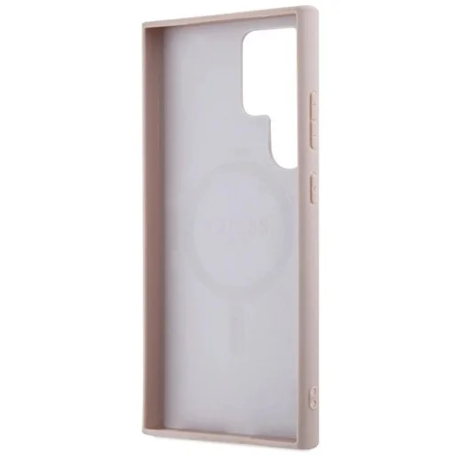 Guess 4G Collection Leather Metal Logo MagSafe tok Samsung Galaxy S24 Ultra - Rózsaszín - 7