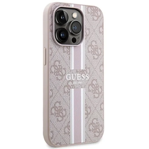 Guess 4G Printed Stripes MagSafe tok iPhone 15 Pro - rózsaszín - 4