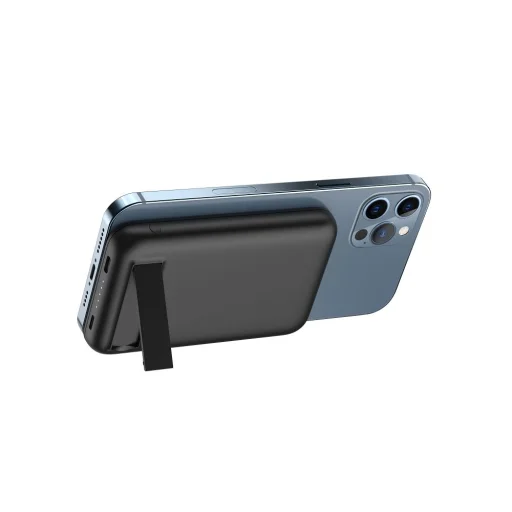VEGER powerbank 5 000 mAh vezeték nélküli töltéssel kompatibilis MagSafe PD QC3.0 2A 20W MagOn Kick (V0553P / W0553P) fekete - 2
