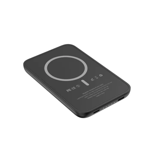 VEGER powerbank 5 000 mAh vezeték nélküli töltéssel kompatibilis MagSafe PD QC3.0 2A 20W MagOn Kick (V0553P / W0553P) fekete - 3