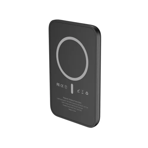 VEGER powerbank 5 000 mAh vezeték nélküli töltéssel kompatibilis MagSafe PD QC3.0 2A 20W MagOn Kick (V0553P / W0553P) fekete - 7