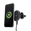 Autós telefontartó légbeömlőre vezeték nélküli töltéssel, MagSafe töltés támogatás 15W D7 fekete thumbnail