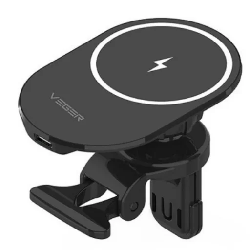 VEGER autós tartó légbefúvóra vezeték nélküli töltéssel MagSafe támogatással 15W Y38 fekete - 2