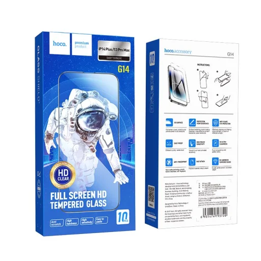 HOCO edzett üveg HD 5D Guardian védőpajzs (10 darabos készlet) - iPhone 13 Pro Max / 14 Plus fekete (G14) üvegfólia - 8