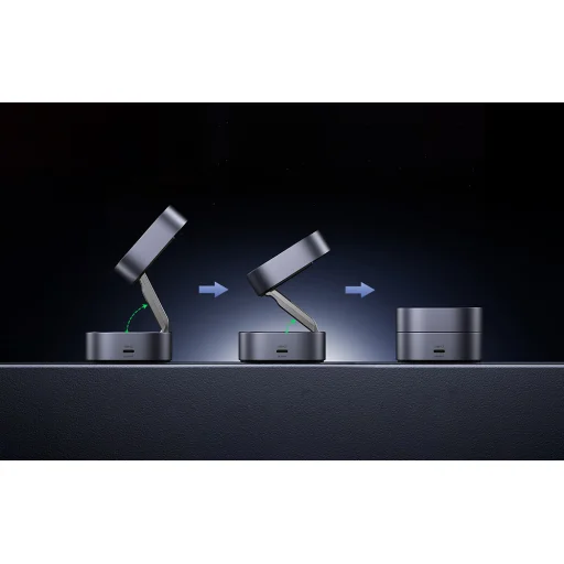 2 az 1-ben induktív Qi töltőállomás Ugreen W702 iPhone-hoz és AirPods-hoz, 15W (szürke) - 4