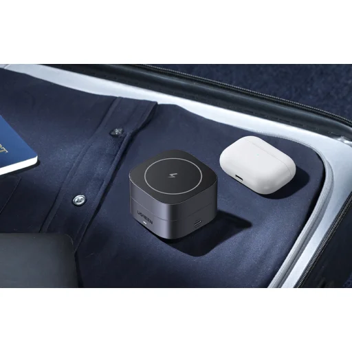 2 az 1-ben induktív Qi töltőállomás Ugreen W702 iPhone-hoz és AirPods-hoz, 15W (szürke) - 5