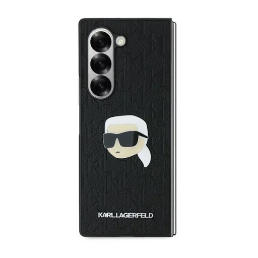 Original KARL LAGERFELD Saffiano Monogram Head Pin KLHCZFD6PGKSKIHK tok Samsung Galaxy Z Fold 6-hoz, fekete - 2