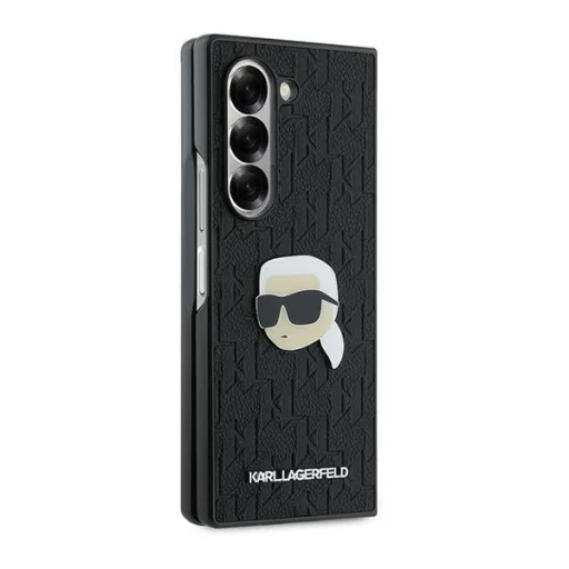 Original KARL LAGERFELD Saffiano Monogram Head Pin KLHCZFD6PGKSKIHK tok Samsung Galaxy Z Fold 6-hoz, fekete - 5