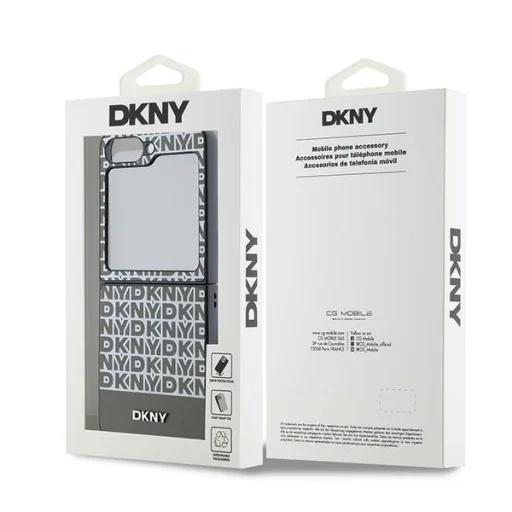  Samsung Galaxy Z Flip 6 Barna Original Case DKNY Repeat Pattern Bottom Stripe DKHCZF6PSOSPW tok - 8