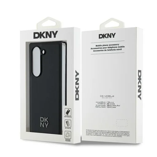 Samsung Galaxy Z Fold 6 fekete Eredeti DKNY Magsafe Bőr Fém Stílusú Logó DKHMZFD6PSMCSLK tok - 7