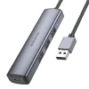Borofone Adapter DH12 Fliptok 4 az 1-ben - USB 4xUSB 2.0 - 1,2 méter szürke thumbnail