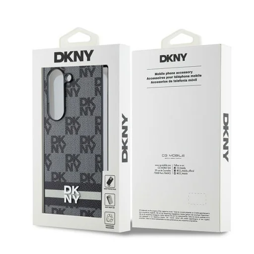 Samsung Galaxy Z Fold 6 fekete Eredeti DKNY Kockás Mintás Nyomtatott Csíkos Tok DKHCZFD6PCPTSSKZ - 7
