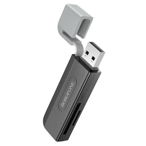 Borofone kártyaolvasó DH9 Wisdom 2 az 1-ben - USB 3.0 to SD + micro SD - fekete-szürke - 1
