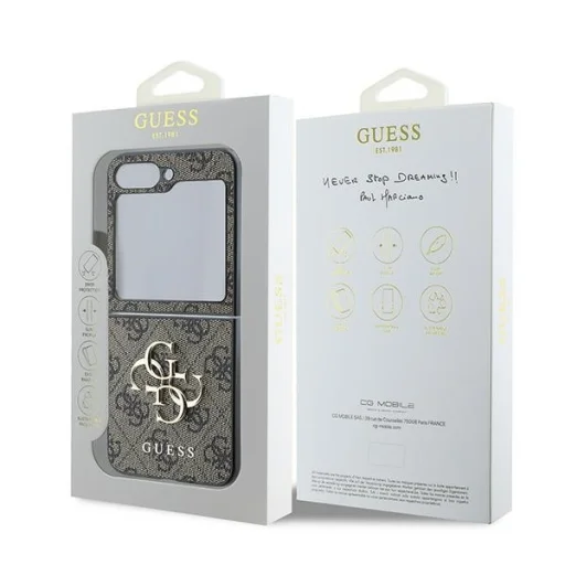 Original Case GUESS Leather 4G Metal Logo GUHCZF64GMGBR tok Samsung Galaxy Z Flip 6 barna - 8