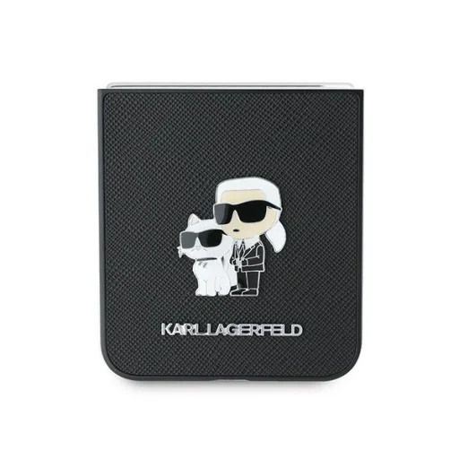Original fliptok KARL LAGERFELD Saffiano Metal Pin KLHCZF6SAPKCNPK Samsung Galaxy Z Flip 6 fekete tok - 5