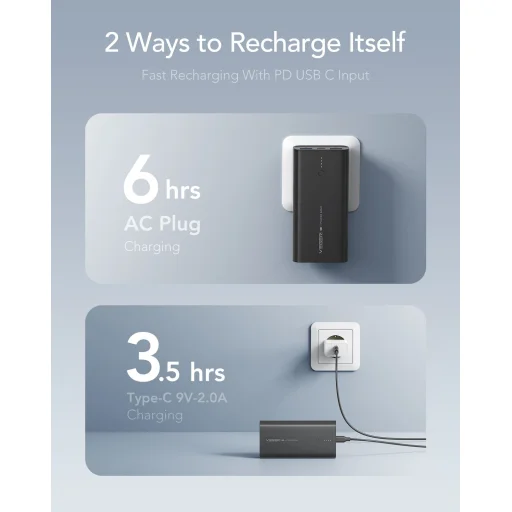 VEGER powerbank 10 000 mAh PD QC3.0 20W ACE100 (W1146) fekete - 11