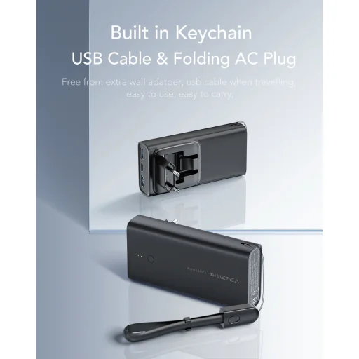 VEGER powerbank 10 000 mAh PD QC3.0 20W ACE100 (W1146) fekete - 13