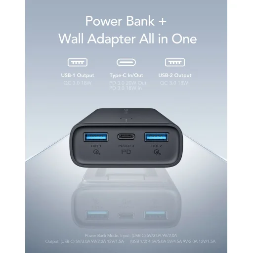 VEGER powerbank 10 000 mAh PD QC3.0 20W ACE100 (W1146) fekete - 9