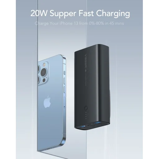 VEGER powerbank 10 000 mAh PD QC3.0 20W ACE100 (W1146) fekete - 10