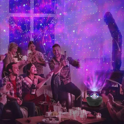 Projector STARS LED / Disco bluetooth hangszóróval + távirányító + USB BTM0504-B / HD-SPL fehér - 6