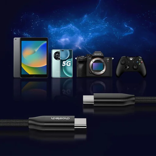 Choetech XCC-1035 USB-C - USB-C PD kábel 240W 480Mb/s 1m - fekete - 6