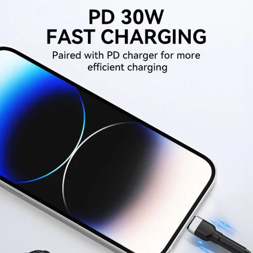Wozinsky WNBCL1 Lightning / USB-C PD 30W kábel 1 m - fekete - 7