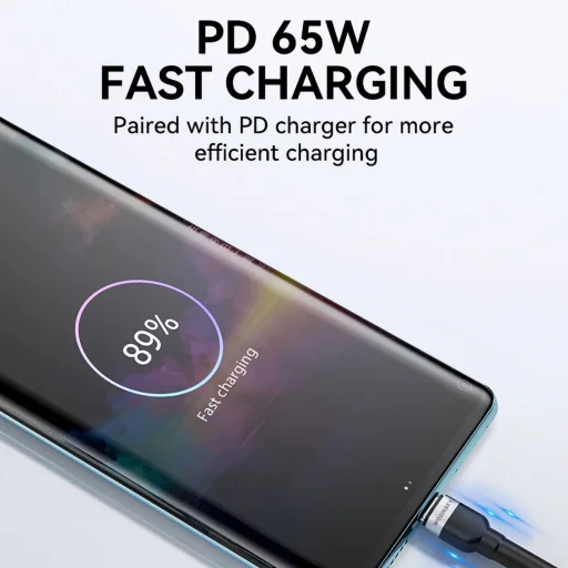 Wozinsky WNBCC1 USB-C / USB-C PD 65W kábel 1 m - fekete - 7