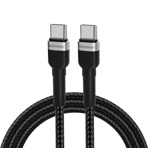 Wozinsky WNBCC1 USB-C / USB-C PD 65W kábel 1 m - fekete - 1