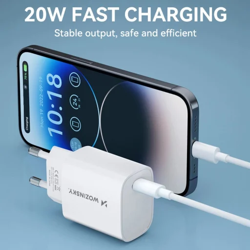 Wozinsky WGWCCW 20W USB-C hálózati töltő - fehér - 9