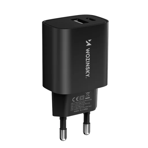 Wozinsky WGWCB USB-A USB-C 20W hálózati töltő - fekete - 2