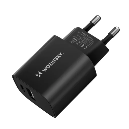 Wozinsky WGWCB USB-A USB-C 20W hálózati töltő - fekete - 1