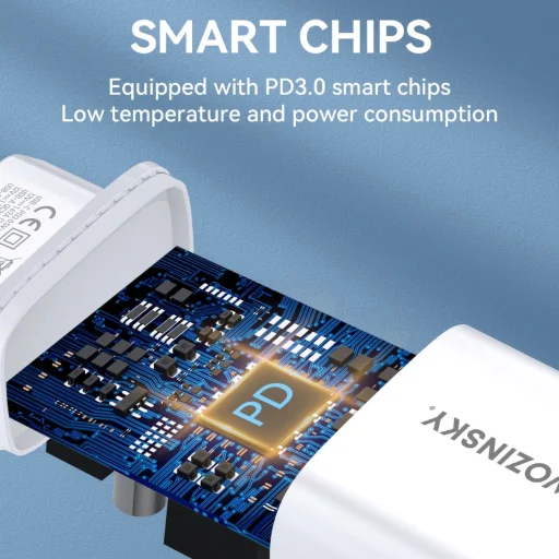 Wozinsky WGWCW USB-A USB-C 20W hálózati töltő - fehér - 8