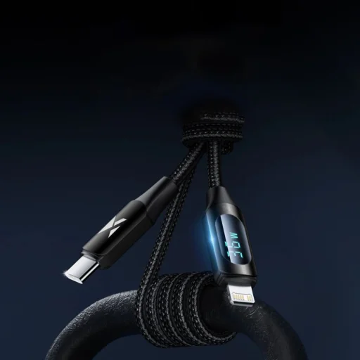 Wozinsky WUCLC1 Lightning - USB-C kábel 36W 480Mb/s 1m - fekete - 2