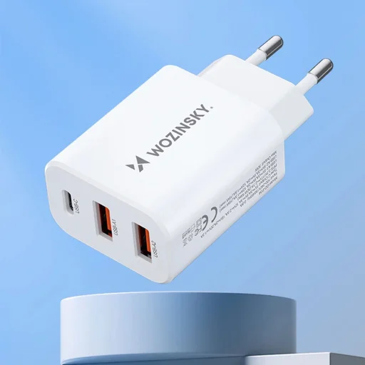 Wozinsky CWCUCW 30W USB-C / 2 x USB-A hálózati töltő - fehér - 15