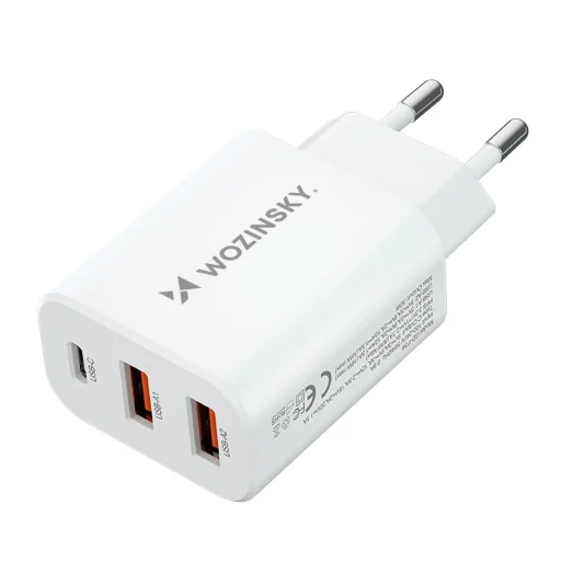 Wozinsky CWCUCW 30W USB-C / 2 x USB-A hálózati töltő - fehér - 3